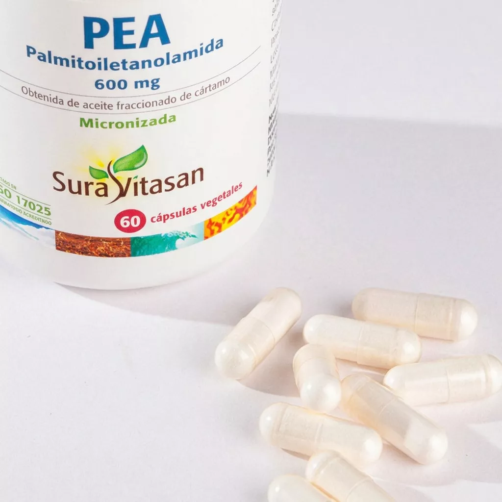 Envase de PEA palmitoiletanolamida micronizada 600 mg Sura Vitasan