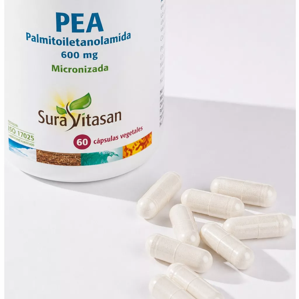 Envase de PEA palmitoiletanolamida micronizada 600 mg Sura Vitasan