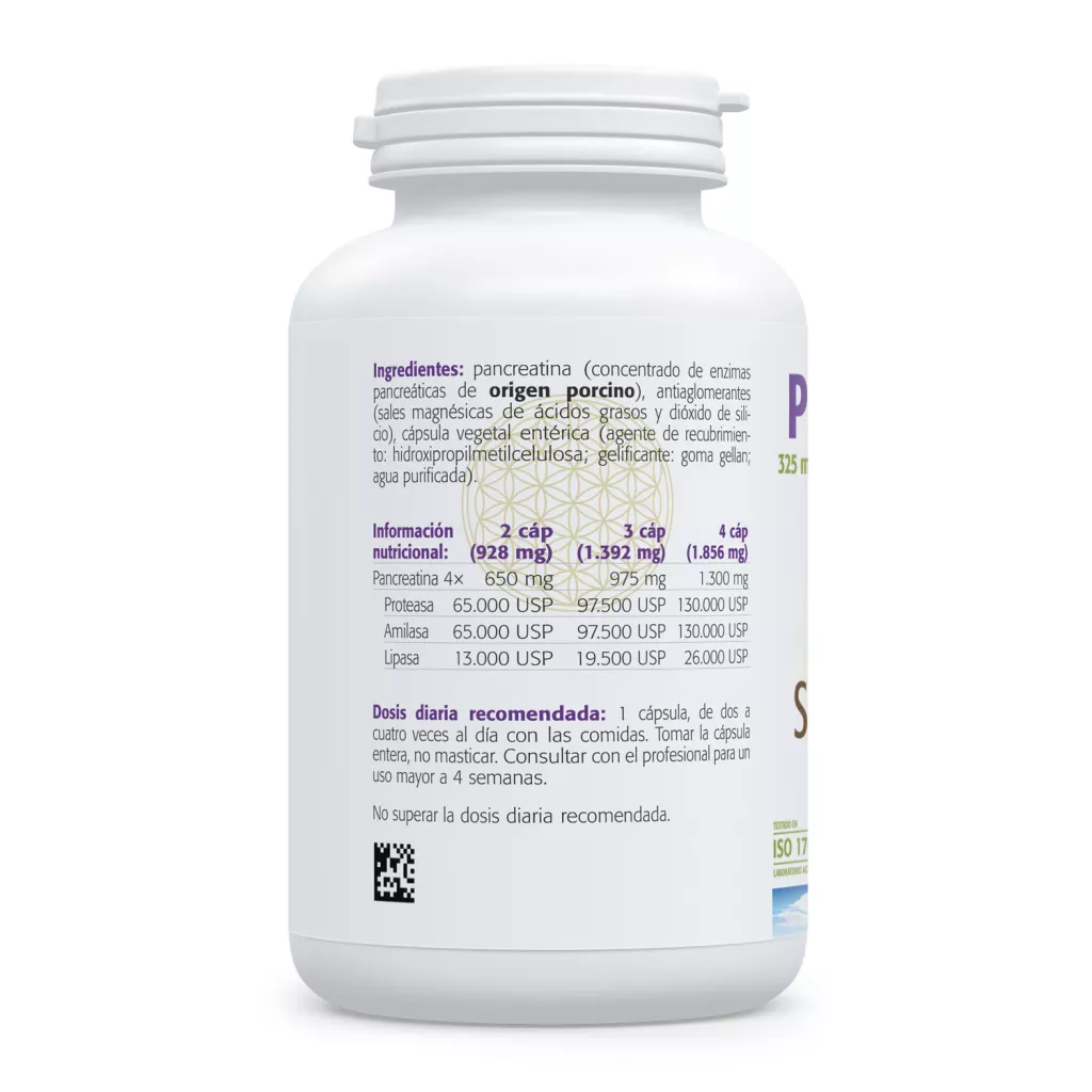 Envase de Pancreatín pancreatina 4x 325 mg Sura Vitasan