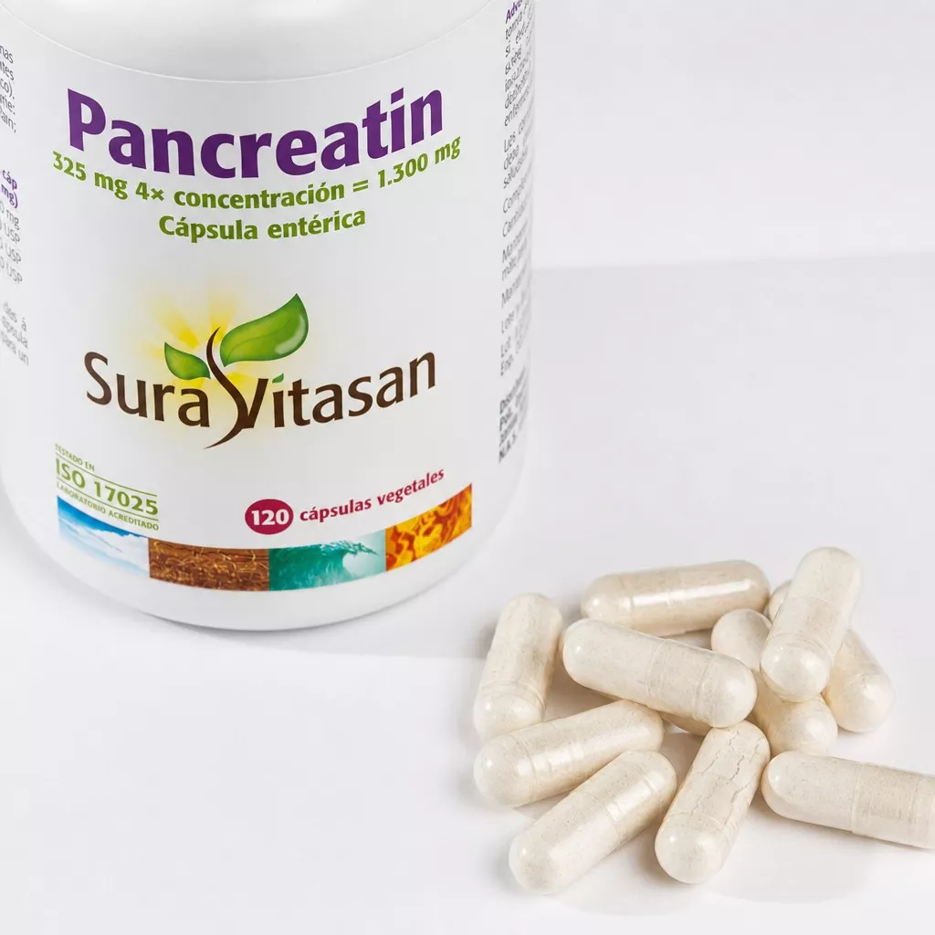 Envase de Pancreatín pancreatina 4x 325 mg Sura Vitasan