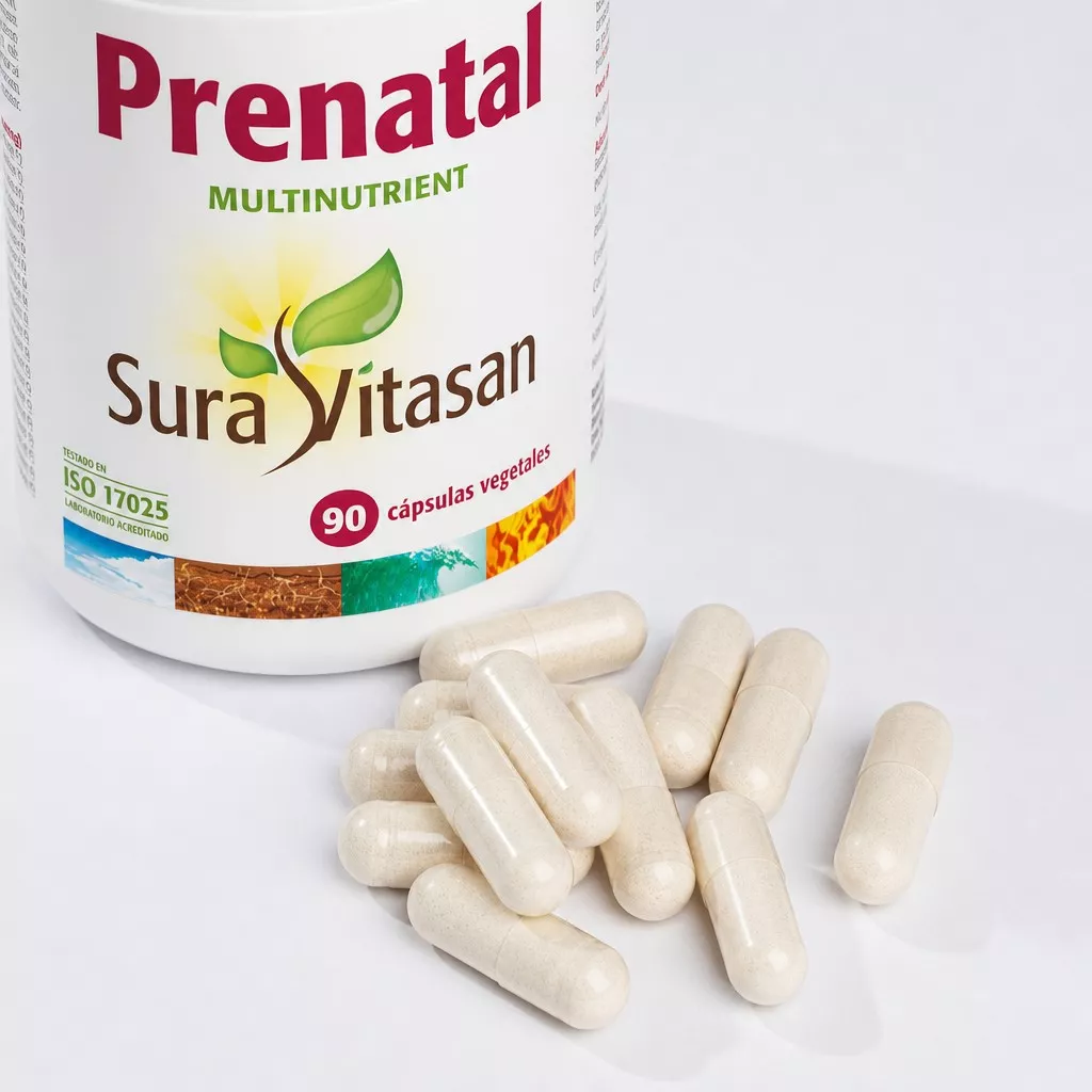 Envase de Prenatal Multinutrient multivitamínico embarazo Sura Vitasan