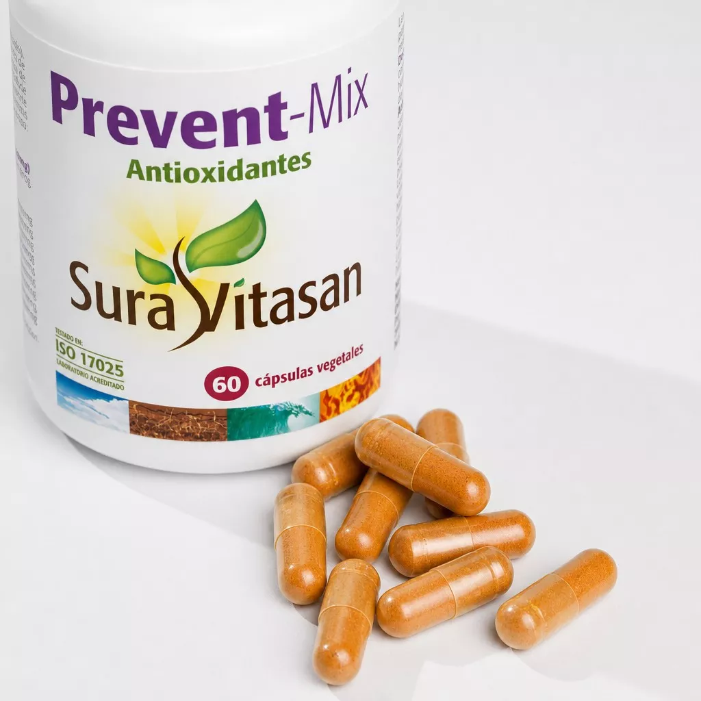 Envase de Prevent-Mix potente fórmula antioxidante Sura Vitasan