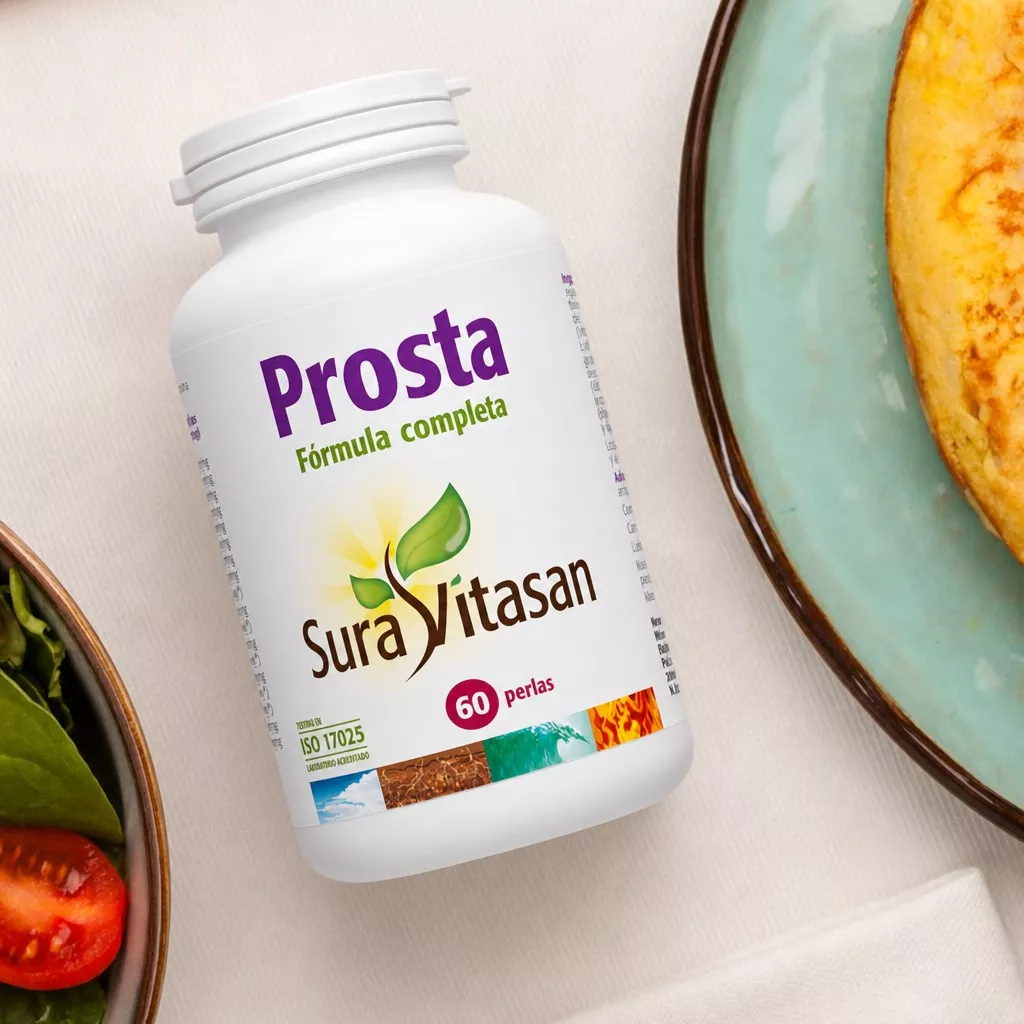 Envase de Prosta saw palmetto y nutracéuticos Salud de la próstata Sura Vitasan
