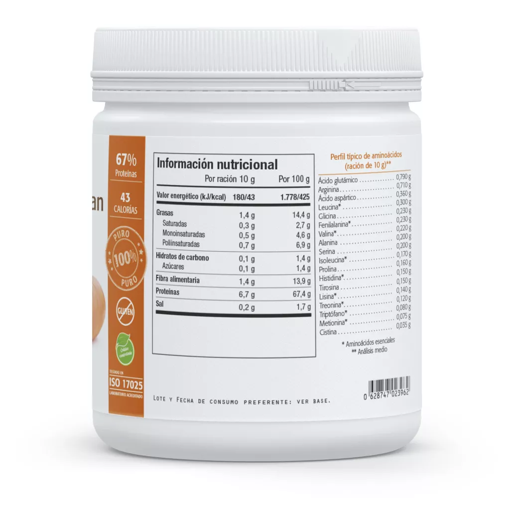 Proteína de Semilla de Calabaza con un 67% de proteína vegetal, alternativa para veganos, vegetarianos y aquellos que buscan limitar su consumo de carne. Conservación de la masa muscular.