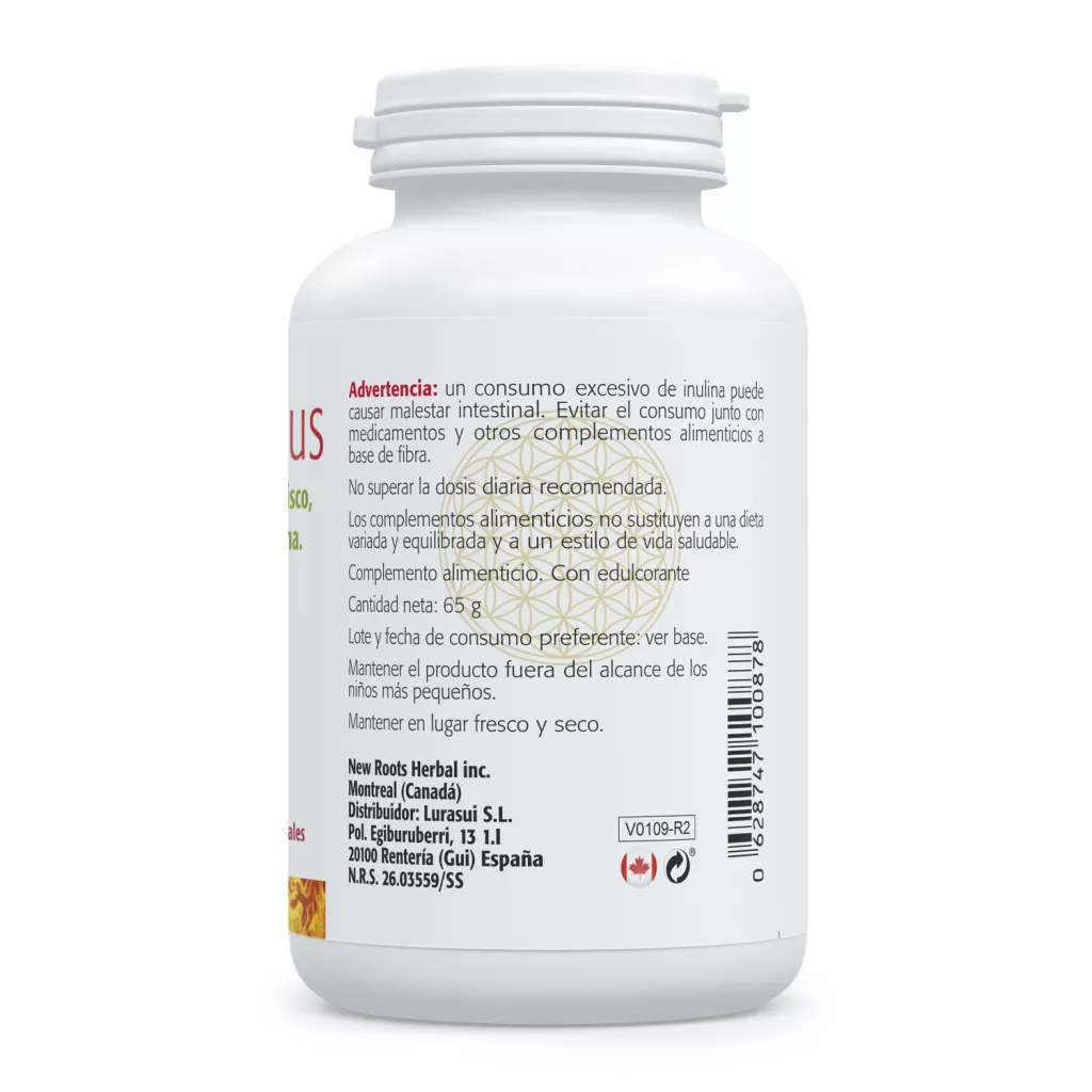 Envase de Psyllium Plus Cápsulas fibra de Plantago Ovata Sura Vitasan