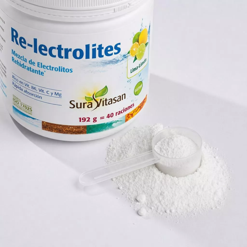 Envase de Re-lectrolites electrolitos magnesio y vitaminas Sura Vitasan