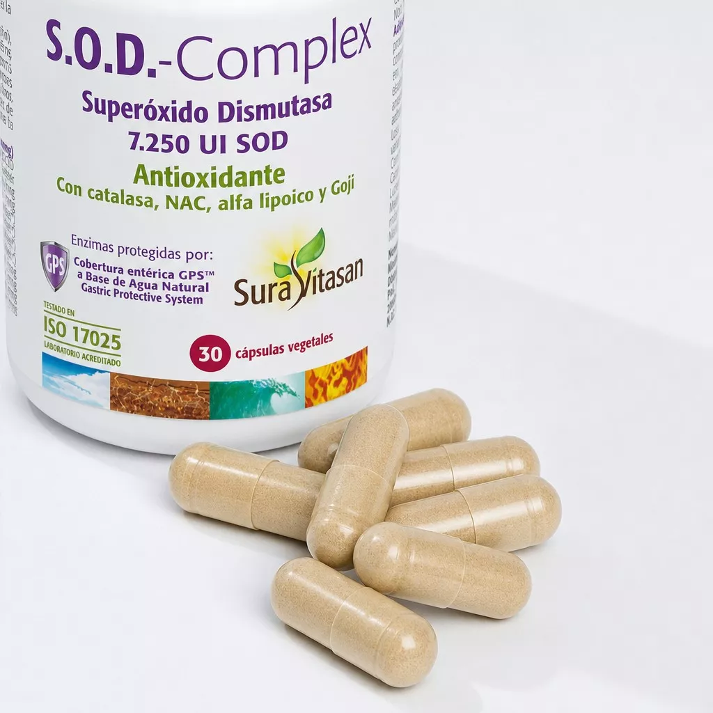 Envase de S.O.D. Complex superóxido dismutasa y nutracéuticos Sura Vitasan
