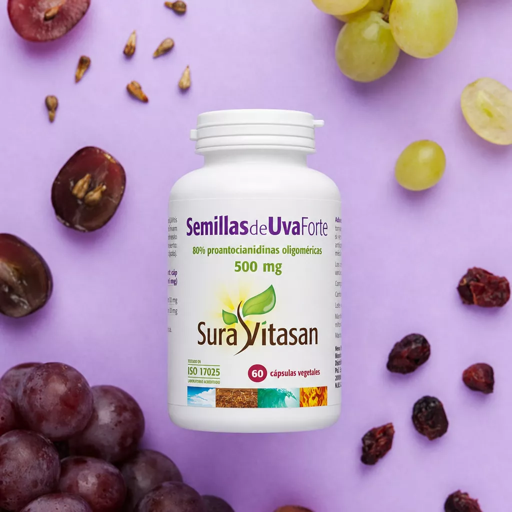 Envase de Semillas de Uva Forte 80 por ciento OPC y arándano rojo Sura Vitasan