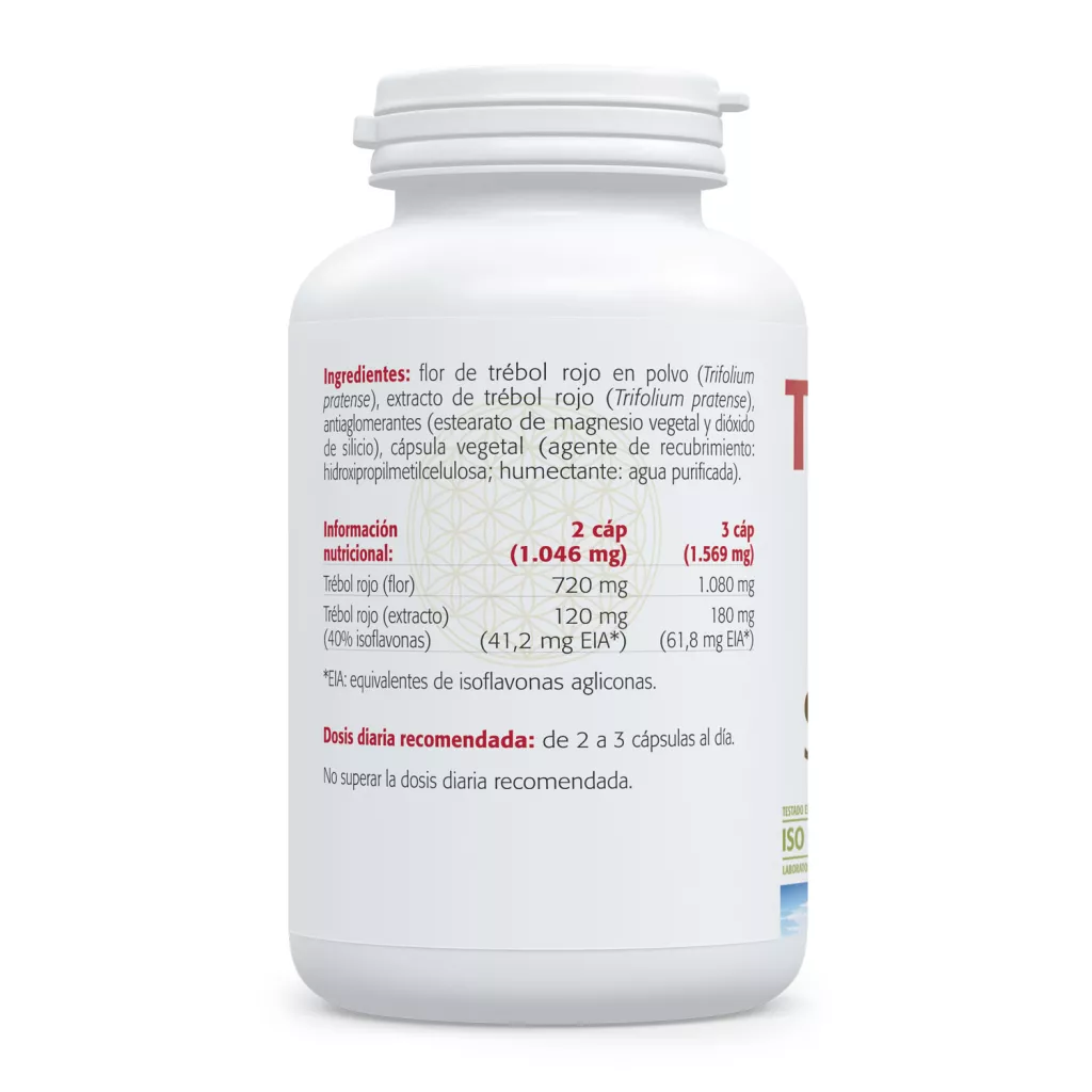 Envase de trébol rojo 420 mg isoflavonas para la mujer Sura Vitasan