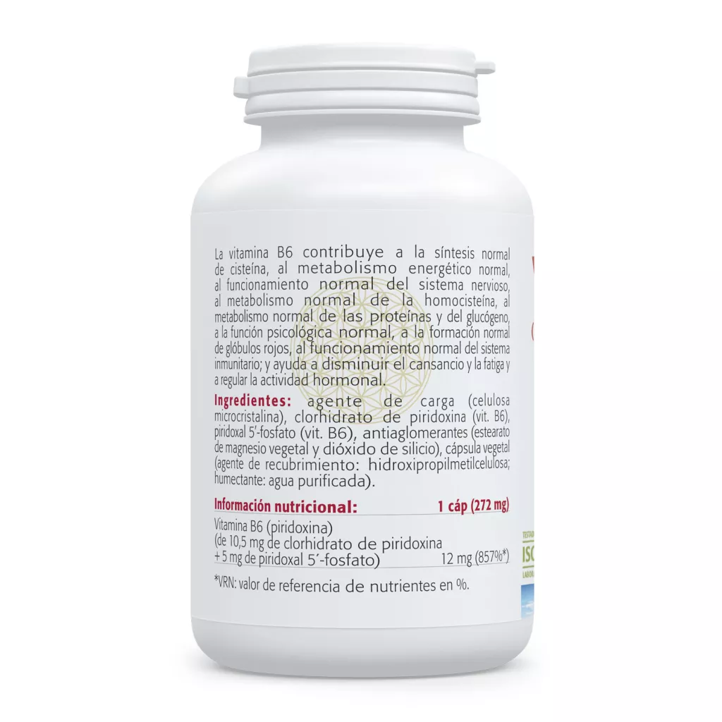 Envase de Vitamina B6 12 mg forma coenzimada Sura Vitasan