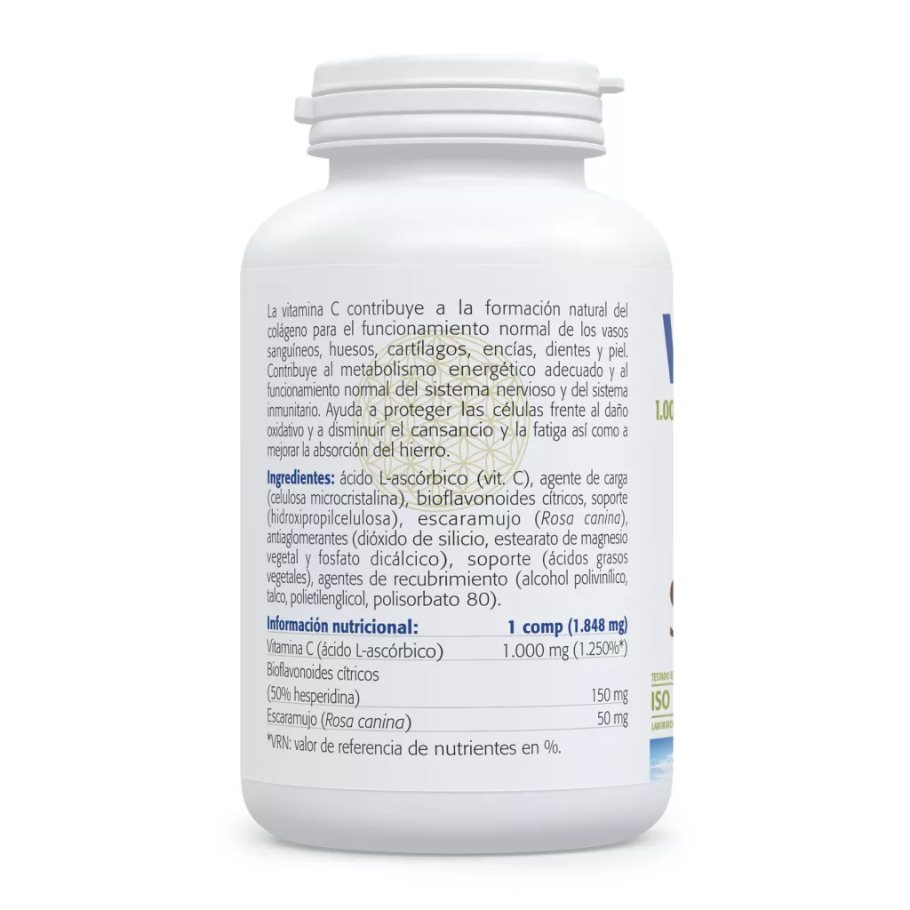Envase de Vitamina C L-Ascorbato Cálcico 894 mg forma no ácida Sura Vitasan