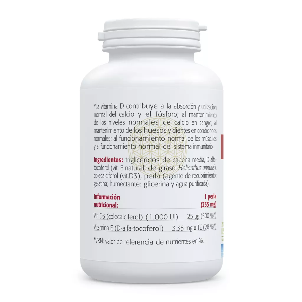 Envase de Vitamina D3 1.000 UI 25 μg Sura Vitasan