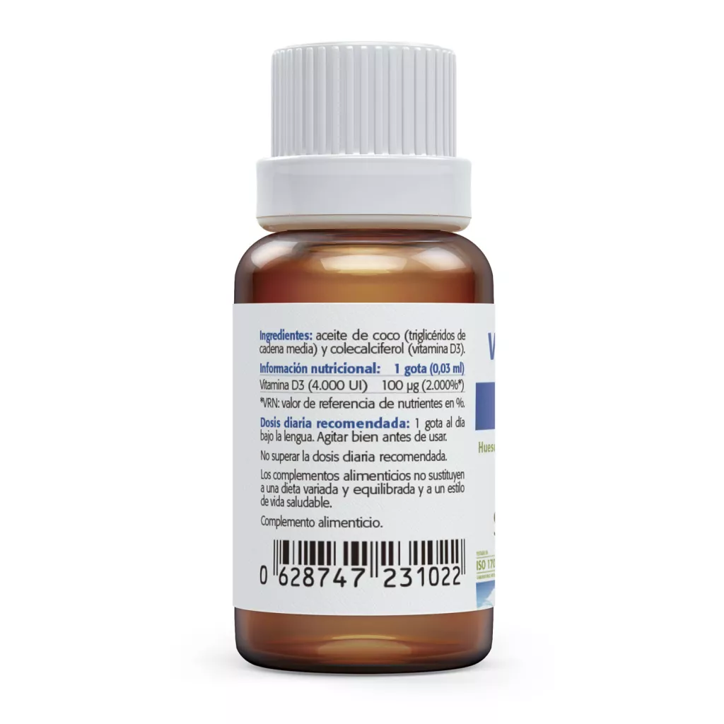 Envase de Vitamina D3 4.000 UI 100 μg Sura Vitasan