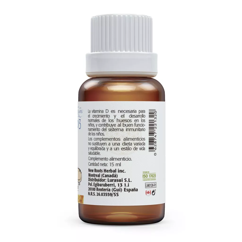 Envase de Vitamina D3 Peques 400 UI vitamina D infantil Sura Vitasan