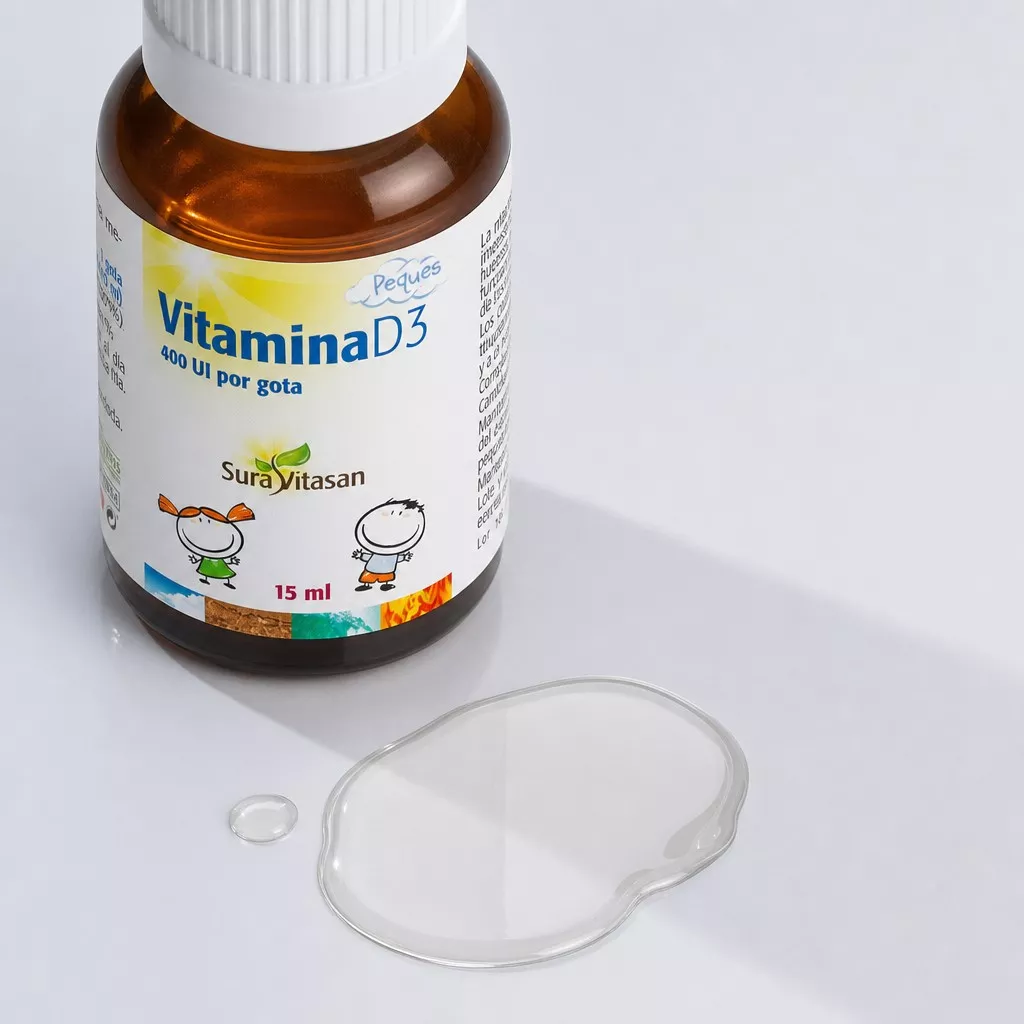 Envase de Vitamina D3 Peques 400 UI vitamina D infantil Sura Vitasan