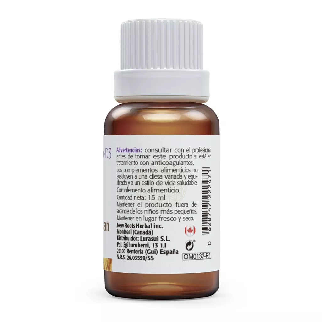 Envase de Vitamina K2 más D3 120 μg K2 y 1.000 UI D3 Sura Vitasan