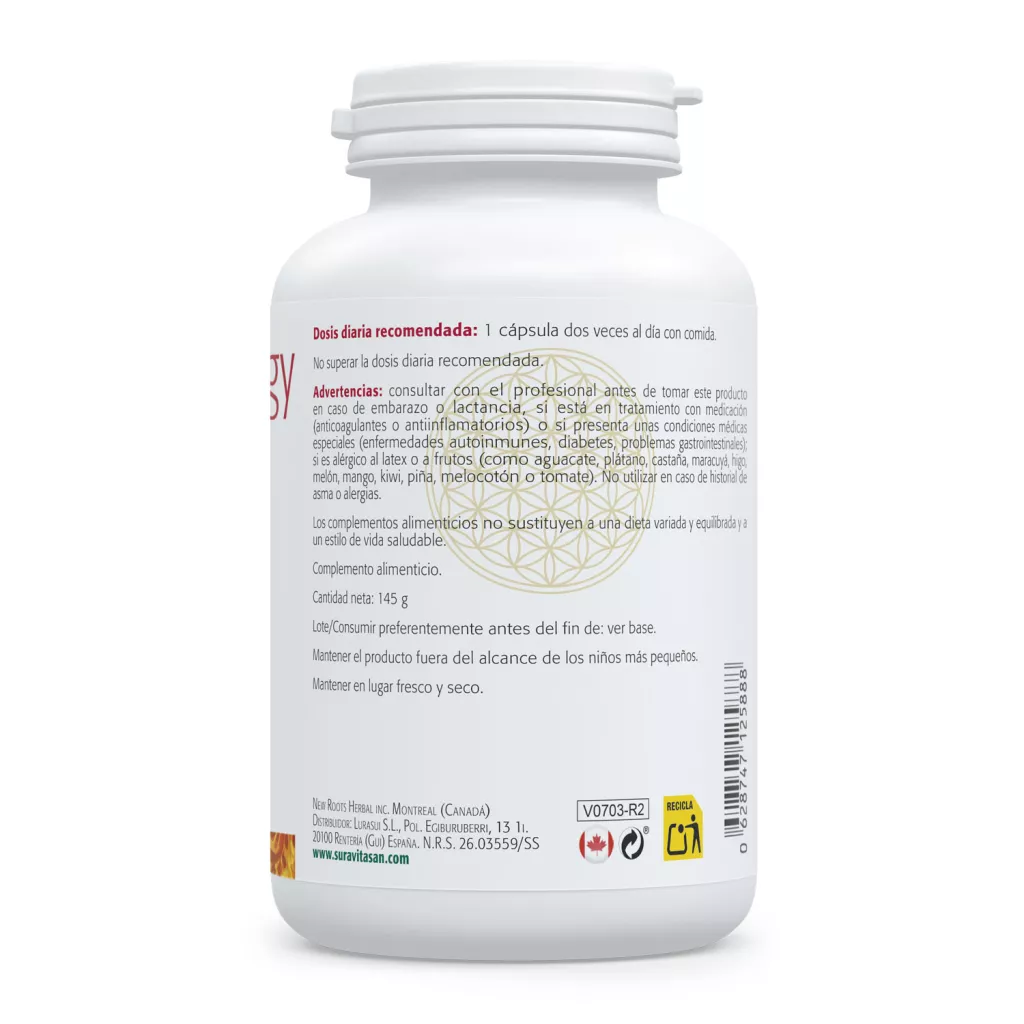 Envase de Vitamina B5 Sinergy ácido pantoténico con cofactores Sura Vitasan