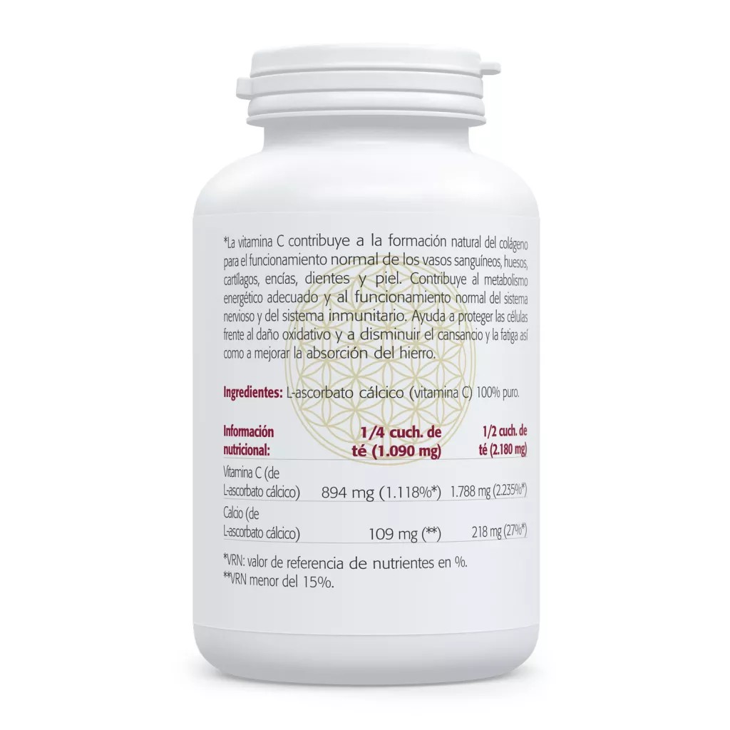 Envase de Vitamina C L-Ascorbato Cálcico 894 mg forma no ácida Sura Vitasan