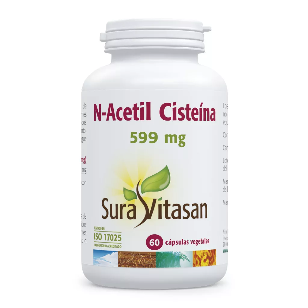 Envase de N-Acetil Cisteína NAC 599 mg Sura Vitasan