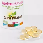 Envase de aceite de onagra 500 mg con GLA y LA de Sura Vitasan