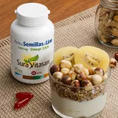 Envase de aceite de lino 1.000 mg omega 3, 6 y 9 vegetal Sura Vitasan