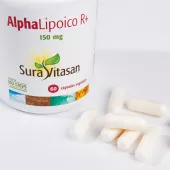 Envase de AlphaLipoico R+ 150 mg antioxidante Sura Vitasan