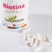 Envase de biotina 10.000 μg Sura Vitasan