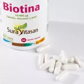 Envase de biotina 10.000 μg Sura Vitasan
