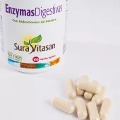 Envase de Enzymas Digestivas con pancreatina y enzimas Sura Vitasan