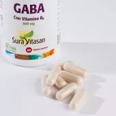 Envase de GABA 600 mg con vitamina B6 Sura Vitasan