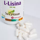 Envase de L-Lisina 500 mg aminoácido esencial Sura Vitasan