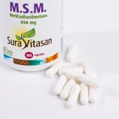 Envase de MSM 850 mg azufre orgánico Sura Vitasan