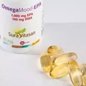 Envase de Omega Mood-EPA 1000 mg EPA y 100 mg DHA Sura Vitasan