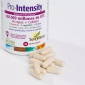 Envase de Pro-Intensity probiótico 20.000 millones UFC con Calostro Sura Vitasan
