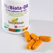 Envase de Vital Biota-DR probiótico 21,000 millones UFC Sura Vitasan