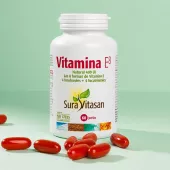 Envase de Vitamina E8 268 mg alfa TE mezcla de tocoferoles y tocotrienoles Sura Vitasan