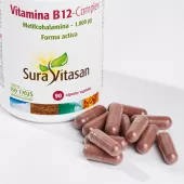 Envase de Vitamina B12 Complex 1.000 microgramos metilcobalamina Sura Vitasan