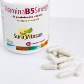 Envase de Vitamina B5 Sinergy ácido pantoténico con cofactores Sura Vitasan