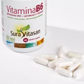 Envase de Vitamina B6 12 mg forma coenzimada Sura Vitasan