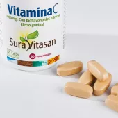 Envase de Vitamina C 1000 mg con bioflavonoides Sura Vitasan
