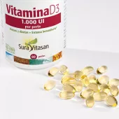 Envase de Vitamina D3 1.000 UI 25 μg Sura Vitasan